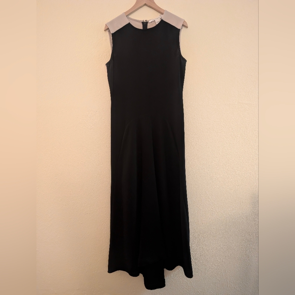 Diane Von Furstenberg Black Tan Sleeveless Midi Long Gown